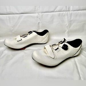 Bontrager Sonic Cycling Shoes White With Clips Men's Size 12 BOA Lace System